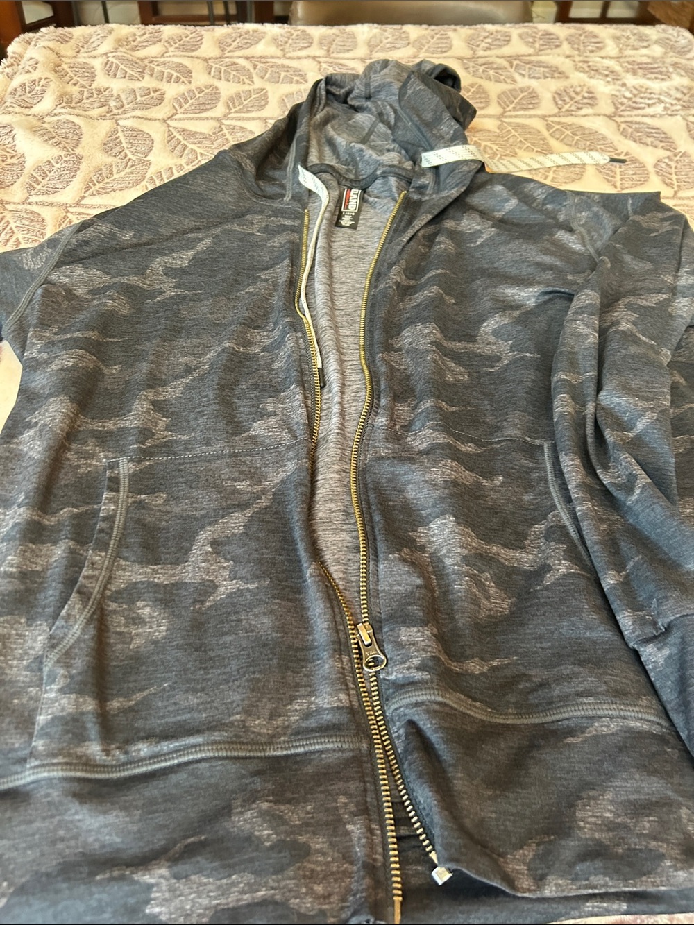 Kirkland Signature Gray Camo Zip Hoodie